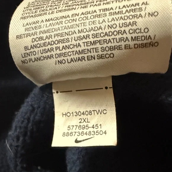 Nike Vintage Men's Dark Blue Zip-Up Hoodie Sweater Cotton Blend Size XXL - Picture 8 of 9